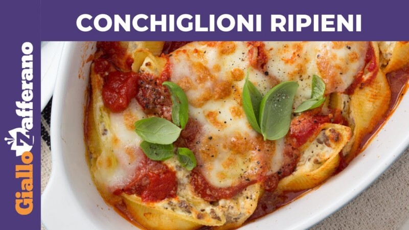 Conchiglioni ripieni di carne macinata e mozzarella