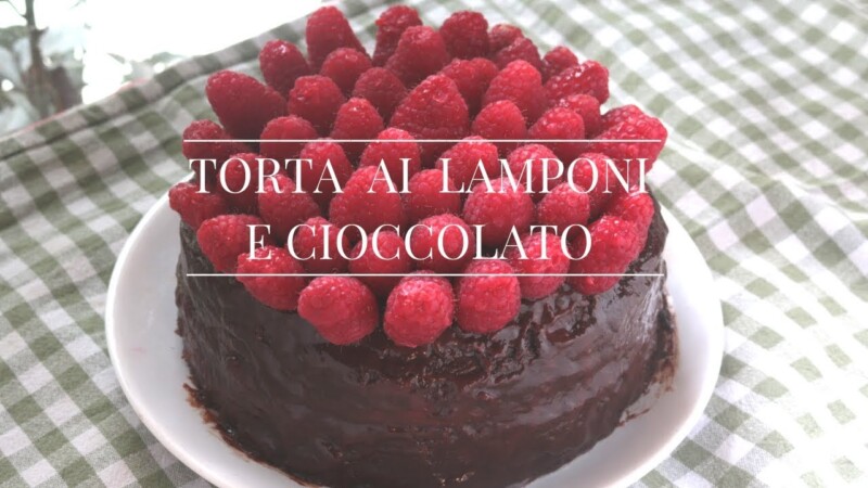 Torta di cioccolato e lamponi